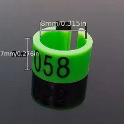 Plastik ring med nummer 8cm ljus grön (100st)