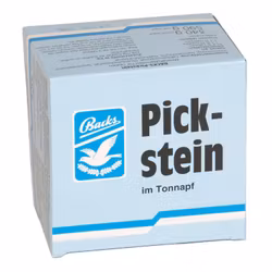 Picksten i lerskål, vit