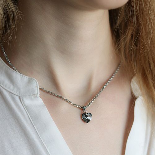 Kristall Hjärta Halsband - Duggregnet D