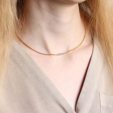 Tunt Halsband Med Kristaller - Enkelheten P