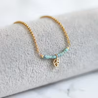 Stilrent Guldpläterat Halsband - Lövet L