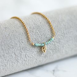 Stilrent Guldpläterat Halsband - Lövet L