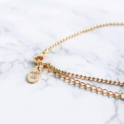 Tunt Halsband Med Rosa Kristall - Kärleken M