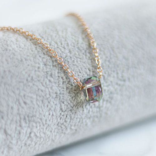 Guldpläterat Halsband Med Kristall - Glädjen D
