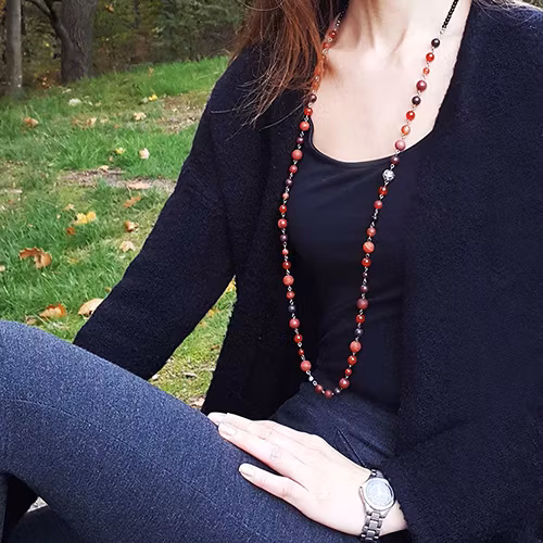 Halsband Med Röda Pärlor - Brasan U