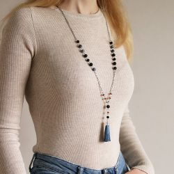 Pärlhalsband Med Blå Tofs - Intuitionen I