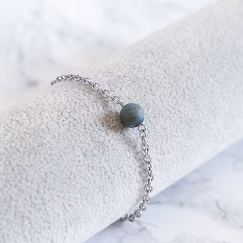 Armband Med Agat Sten - Blå Påfågel MP