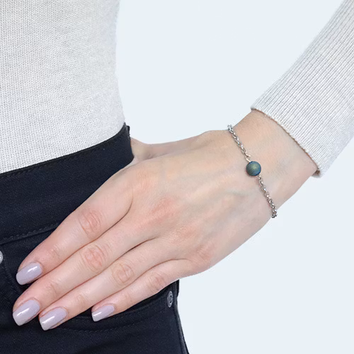 Armband Med Agat Sten - Blå Påfågel MP