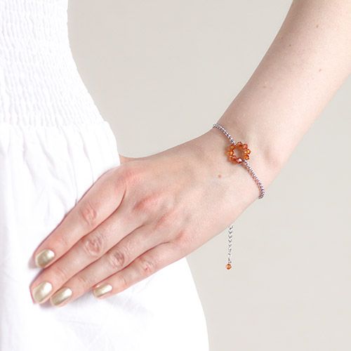 Elegant Kristall Armband - Apelsinen A