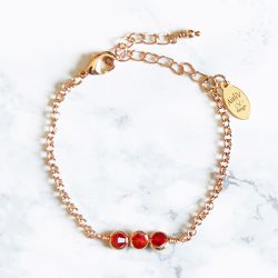 Enkelt Kristallarmband - Röd Sol RS