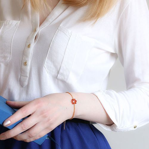 Guldpläterat Kristall Armband - Nasturtium N