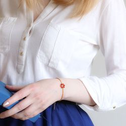 Guldpläterat Kristall Armband - Nasturtium N