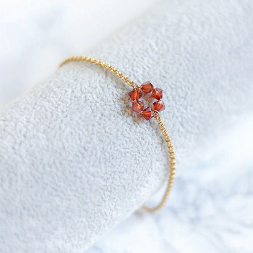 Guldpläterat Kristall Armband - Nasturtium N
