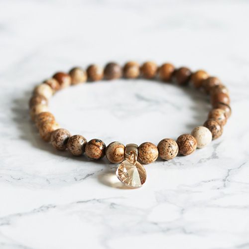 Berlockarmband Med Kristall Hänge - Tavlan P