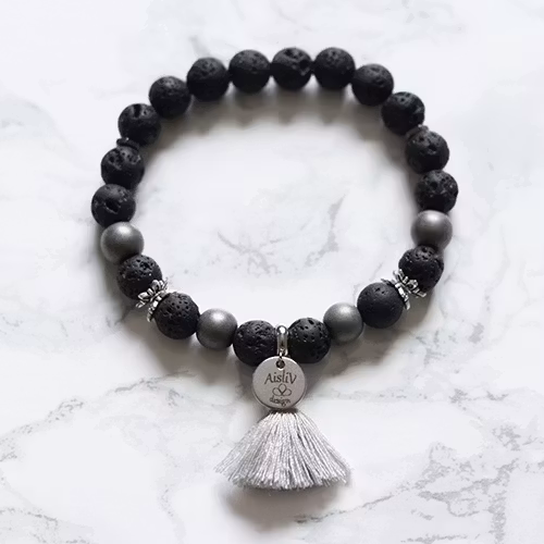 Svart Armband Med Grå Tofs - Ugglan P