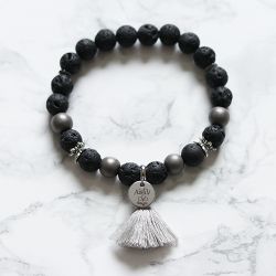 Svart Armband Med Grå Tofs - Ugglan P