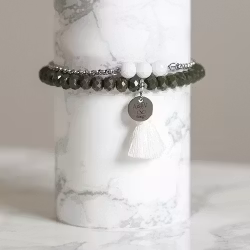 Armbandset I Grön Och Vit - Selaginella S