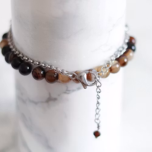 Armbandset Med Randig Agat - Sparven Z