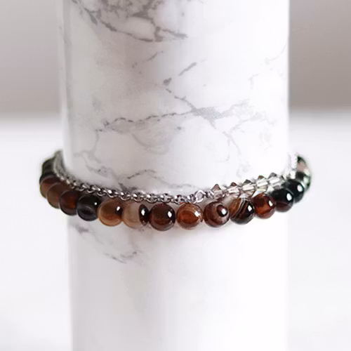 Armbandset Med Randig Agat - Sparven Z