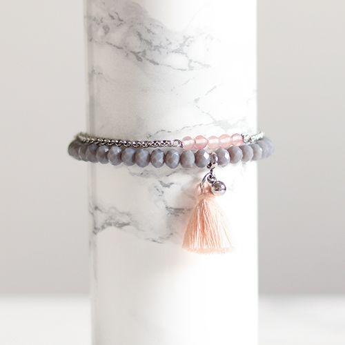 Armbandset I Grå Och Rosa - Horisonten H