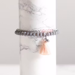 Armbandset I Grå Och Rosa - Horisonten H