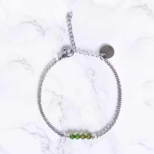 Armband Med Gröna Kristaller - Naturen N