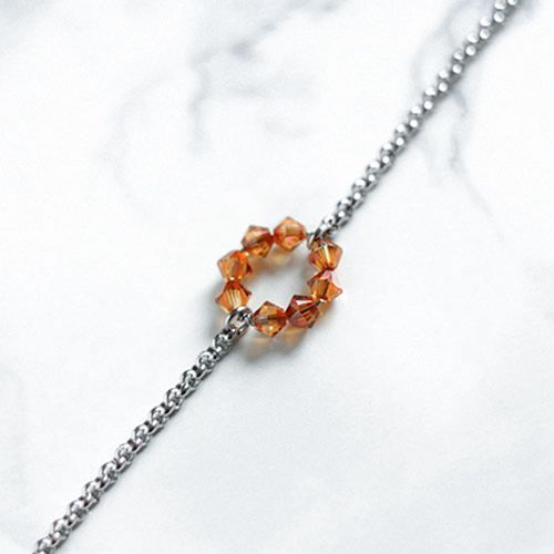 Elegant Kristall Armband - Apelsinen A