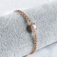 Tunt Armband Med Rosa Pärla - Mars K