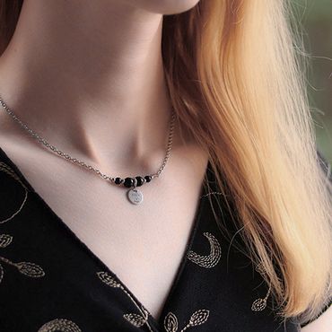 Kort Halsband Med Onyx - Viljan V