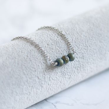 Tunt Halsband Med Agat Stenar - Eken A