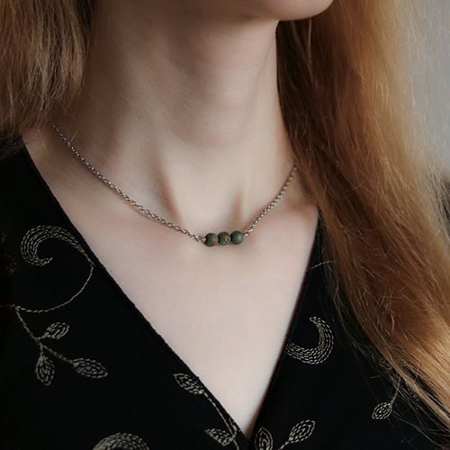 Tunt Halsband Med Agat Stenar - Eken A