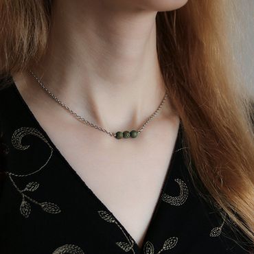 Tunt Halsband Med Agat Stenar - Eken A