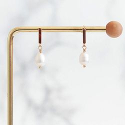 Sötvattenspärlor Örhängen - Vita B