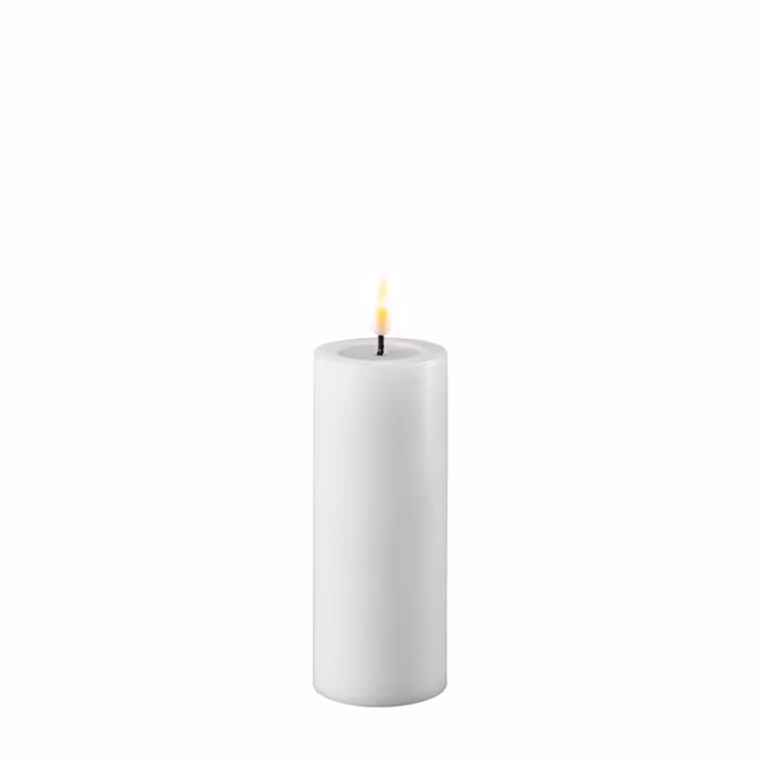 Hvide Bloklys H12,5 x Ø5 cm