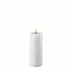 Hvide Bloklys H12,5 x Ø5 cm