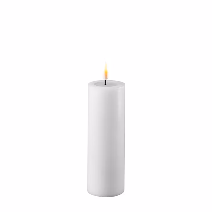 Hvide Bloklys H15 x Ø5 cm
