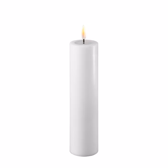Hvide Bloklys H20 x Ø5 cm