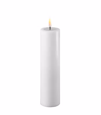 Hvide Bloklys H20 x Ø5 cm
