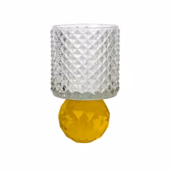 Fyrfadsstage klar/gul glas