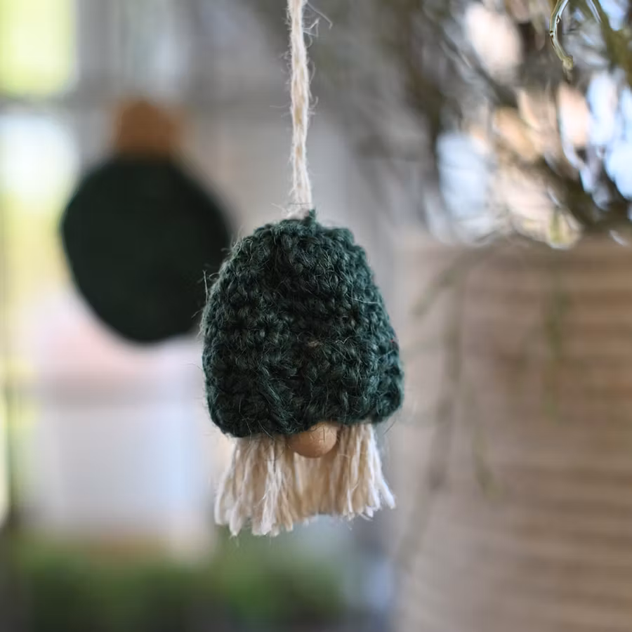 HÆKLET JULEMAND I JUTE