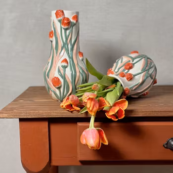 BOTANICA Håndmalet vase tulipan