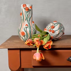 BOTANICA Håndmalet vase tulipan