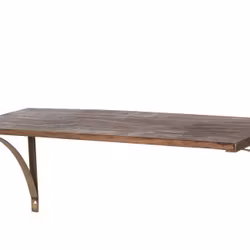 Træ hylde med messing L