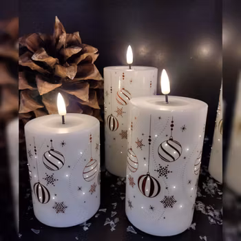 Bloklys sæt M/dioder jul RØD