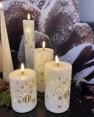 Bloklys sæt M/dioder jul Guld