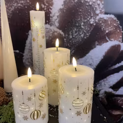Bloklys sæt M/dioder jul Guld