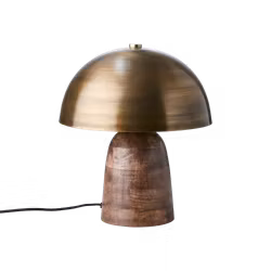 FUNGI Bordlampe træ/messing