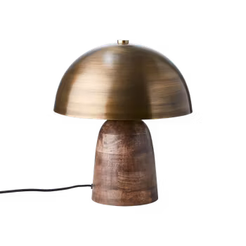 FUNGI Bordlampe træ/messing