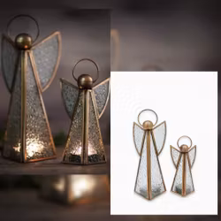 Lys engel glas/messing