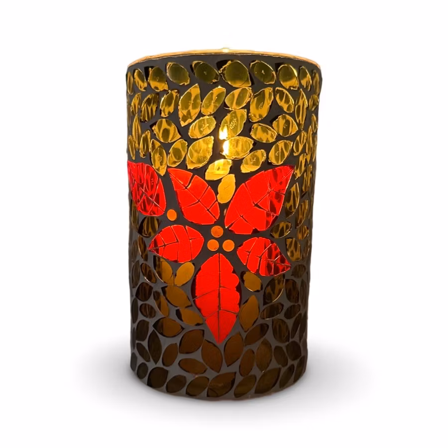 Lygte MOSAIK FLEUR Stor